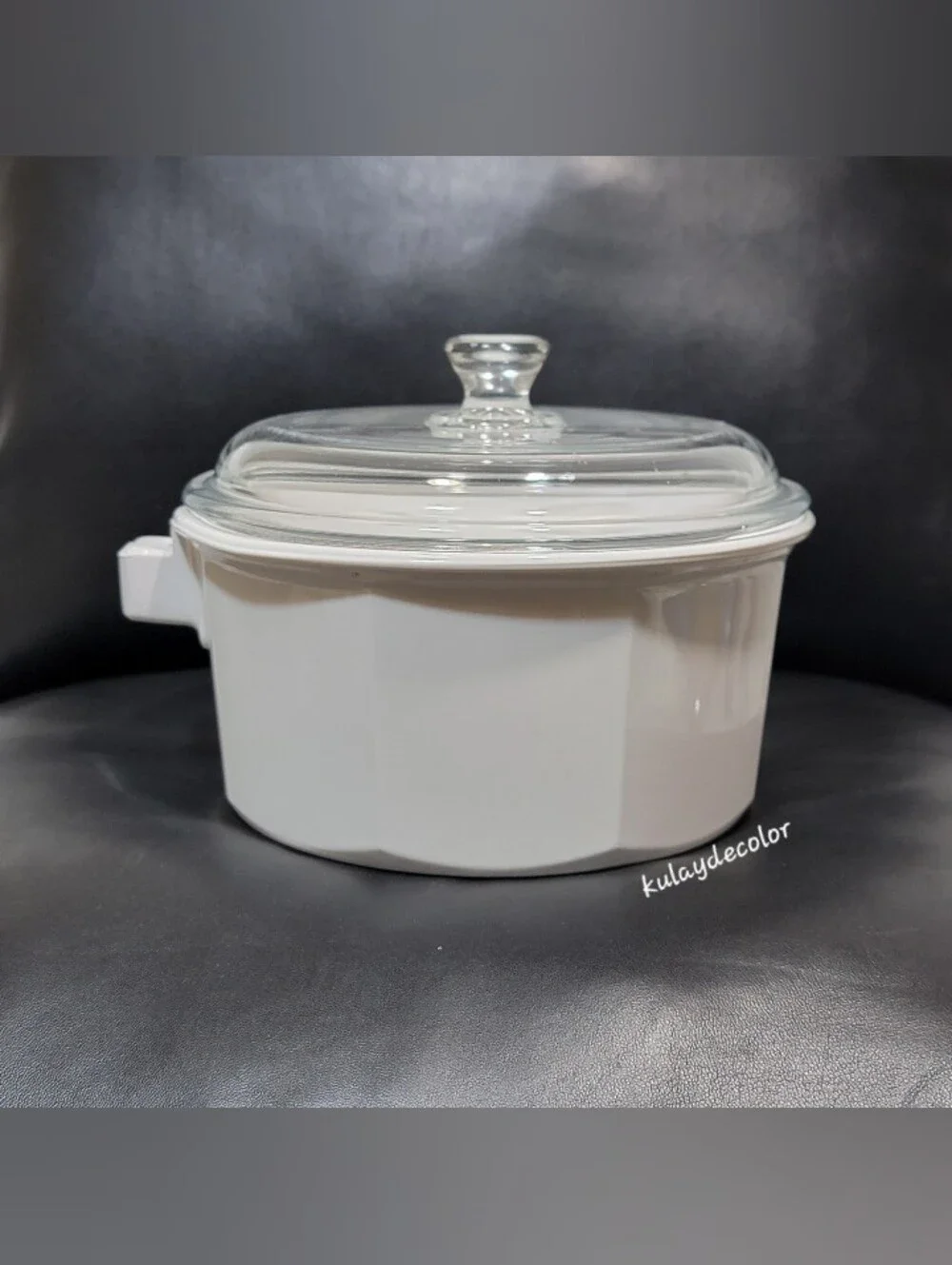 Princess House Nouveau 1.5 Qt Covered Casserole Dish Glass Lid White Saucepan